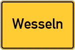 Place name sign Wesseln, Kreis Hildesheim