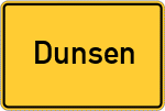 Place name sign Dunsen