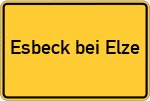 Place name sign Esbeck bei Elze, Leine