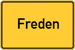Place name sign Freden