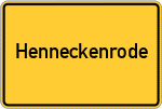 Place name sign Henneckenrode, Kreis Hildesheim