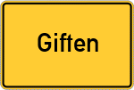 Place name sign Giften