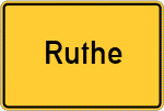 Place name sign Ruthe