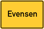 Place name sign Evensen