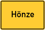 Place name sign Hönze