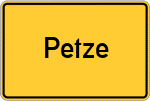 Place name sign Petze