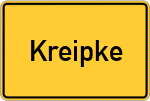 Place name sign Kreipke, Kreis Holzminden