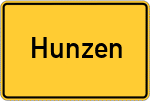 Place name sign Hunzen