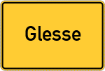 Place name sign Glesse