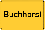Place name sign Buchhorst, Kreis Nienburg, Weser