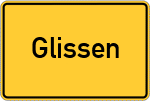 Place name sign Glissen, Kreis Nienburg, Weser