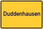 Place name sign Duddenhausen, Kreis Grafschaft Hoya