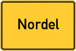 Place name sign Nordel