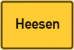 Place name sign Heesen, Kreis Grafschaft Hoya