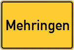 Place name sign Mehringen, Kreis Grafschaft Hoya