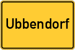 Place name sign Ubbendorf, Kreis Grafschaft Hoya