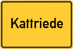 Place name sign Kattriede, Weser