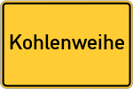 Place name sign Kohlenweihe, Weser