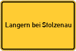 Place name sign Langern bei Stolzenau, Weser
