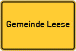 Place name sign Gemeinde Leese