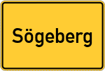 Place name sign Sögeberg, Weser