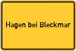 Place name sign Hagen bei Bleckmar