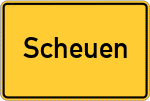 Place name sign Scheuen