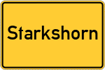 Place name sign Starkshorn, Kreis Celle