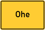 Place name sign Ohe, Kreis Celle