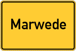 Place name sign Marwede