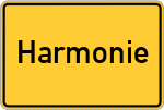 Place name sign Harmonie, Kreis Wesermünde