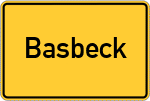 Place name sign Basbeck, Niederelbe