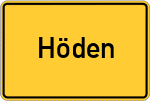 Place name sign Höden, Kreis Land Hadeln