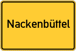 Place name sign Nackenbüttel, Niederelbe