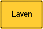 Place name sign Laven
