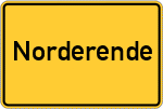 Place name sign Norderende, Niederelbe