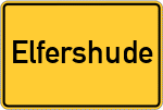 Place name sign Elfershude, Kreis Wesermünde