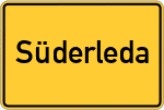Place name sign Süderleda