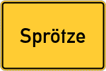 Place name sign Sprötze