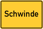 Place name sign Schwinde