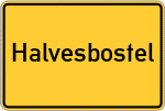 Place name sign Halvesbostel