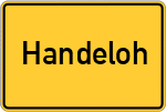 Place name sign Handeloh, Bahnhof