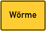 Place name sign Wörme