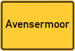 Place name sign Avensermoor, Nordheide