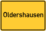 Place name sign Oldershausen, Winsener Marsch