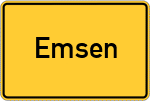 Place name sign Emsen