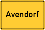 Place name sign Avendorf, Kreis Lüneburg