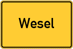 Place name sign Wesel, Nordheide