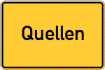 Place name sign Quellen, Nordheide
