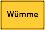 Place name sign Wümme, Nordheide